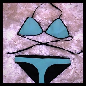 Triangl swimsuit set - teal bikini - like new.